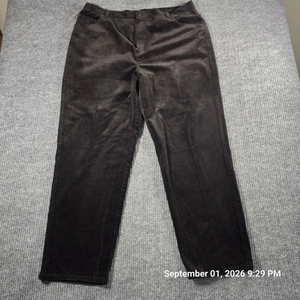 Lauren Ralph Lauren Espresso Brown Corduroy Straight Leg Pants Womens 18W